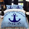 Nautical Series Duvet Cover Set Queen Calico Twin Size Comforter Bedding Set Single Complete Set Teens Adults Microfiber Single