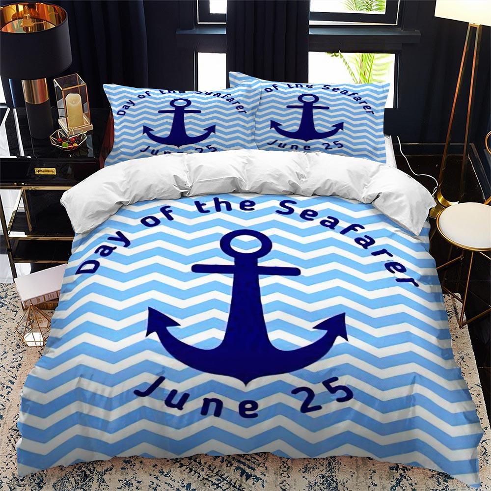 Nautical Series Duvet Cover Set Queen Calico Twin Size Comforter Bedding Set Single Complete Set Teens Adults Microfiber Single