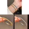 Geometric Zircon Stone Bangle With Gold Finish For Elegant Casual Wear