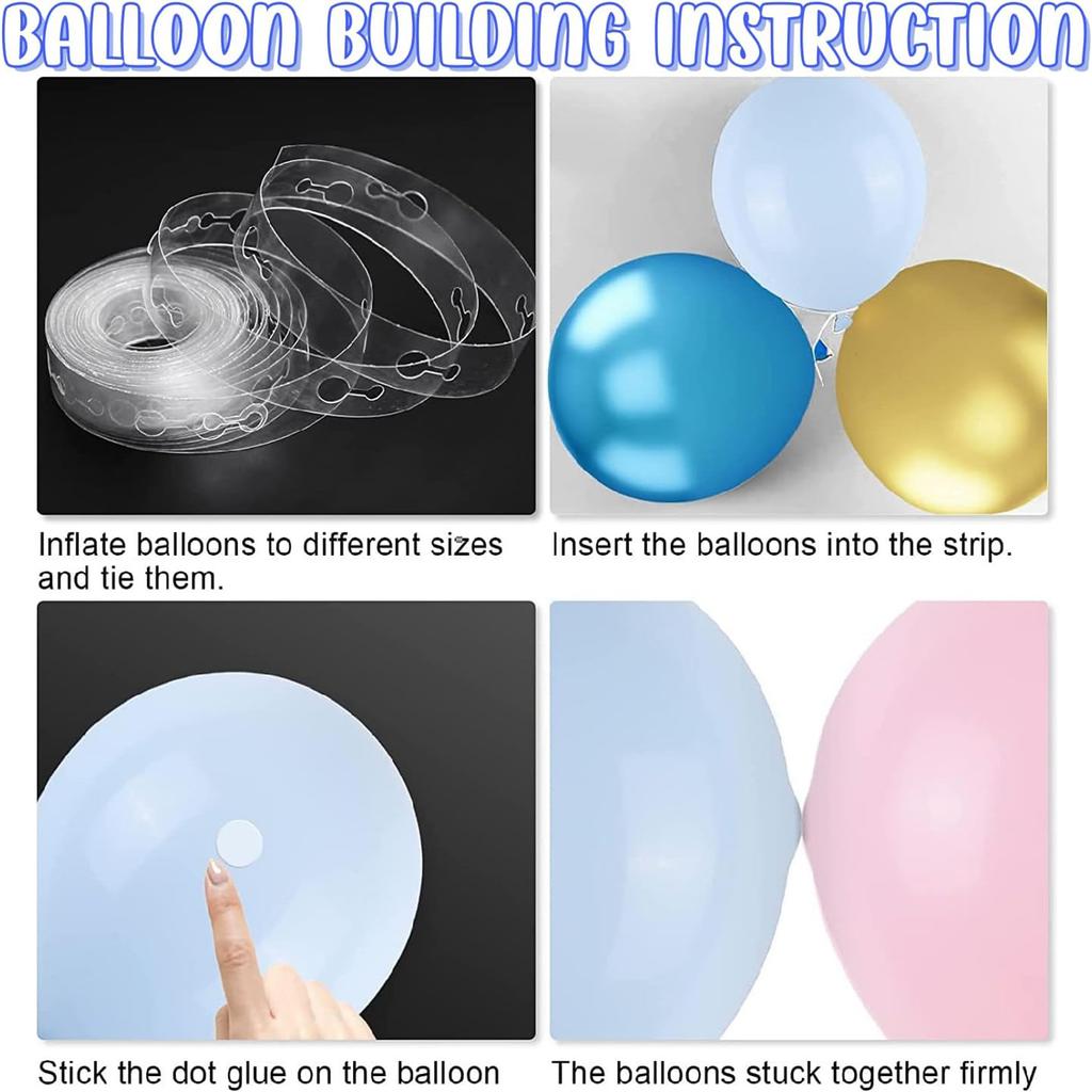 92PCS pink, blue, and gold latex balloon set suitable for birthday parties, weddings, Valentine's Day parties, and decoration