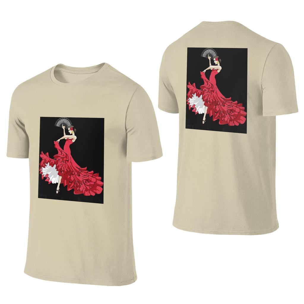 100 Cotton FlaUnisexco Dancer Spain TShirt Unisexs Double Sided T Shirt Unisex Crew Neck Summer Shirts Tops S6XL