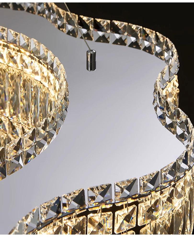 Luxurious Crystal Chandelier: Stylish, Creative & Modern Lighting Fixture for Living Room or Restaurant (2025 New Model)