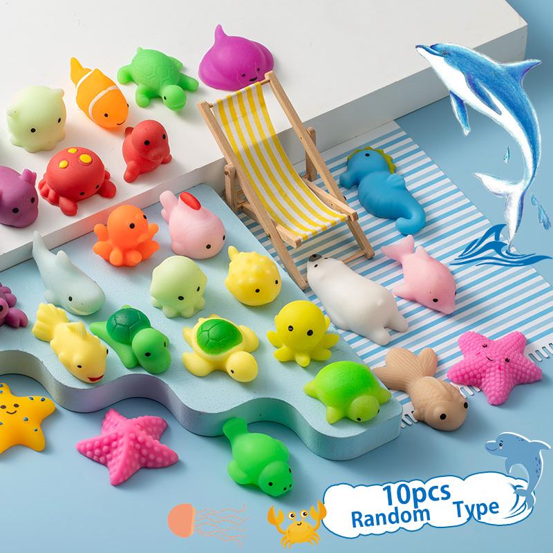 Ocean Turtle Dolphin Mochi Squishy Toys Cartoon Whale Sea Star Stress Relief Toys Squeeze Vent Sensory Toy Party Favor Kid Gift
