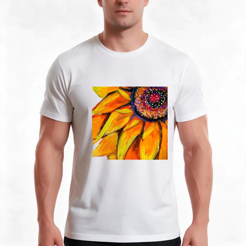 Sunflower Tshirt Summer Casual Cotton Tee Oversized Streetwear Tops Vintage Graphic Print Loose Fit Short Sleeve