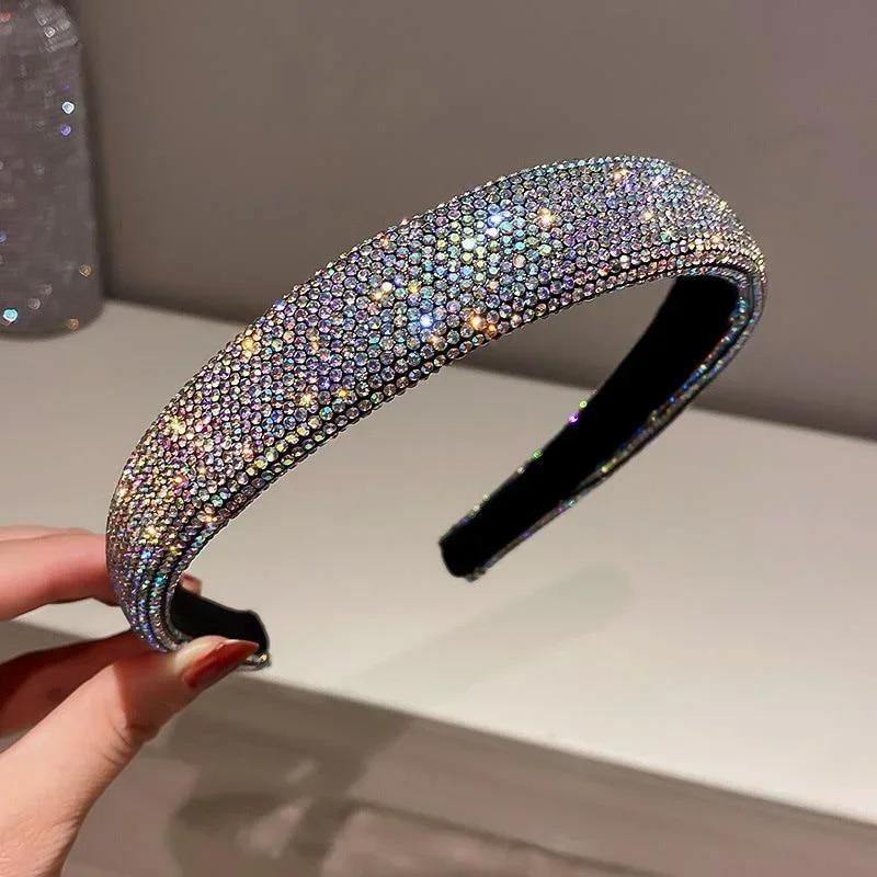 

Обруч для волос, полностью покрытый стразами, бархатные повязки на голову для женщин, аксессуары для волос, подарки