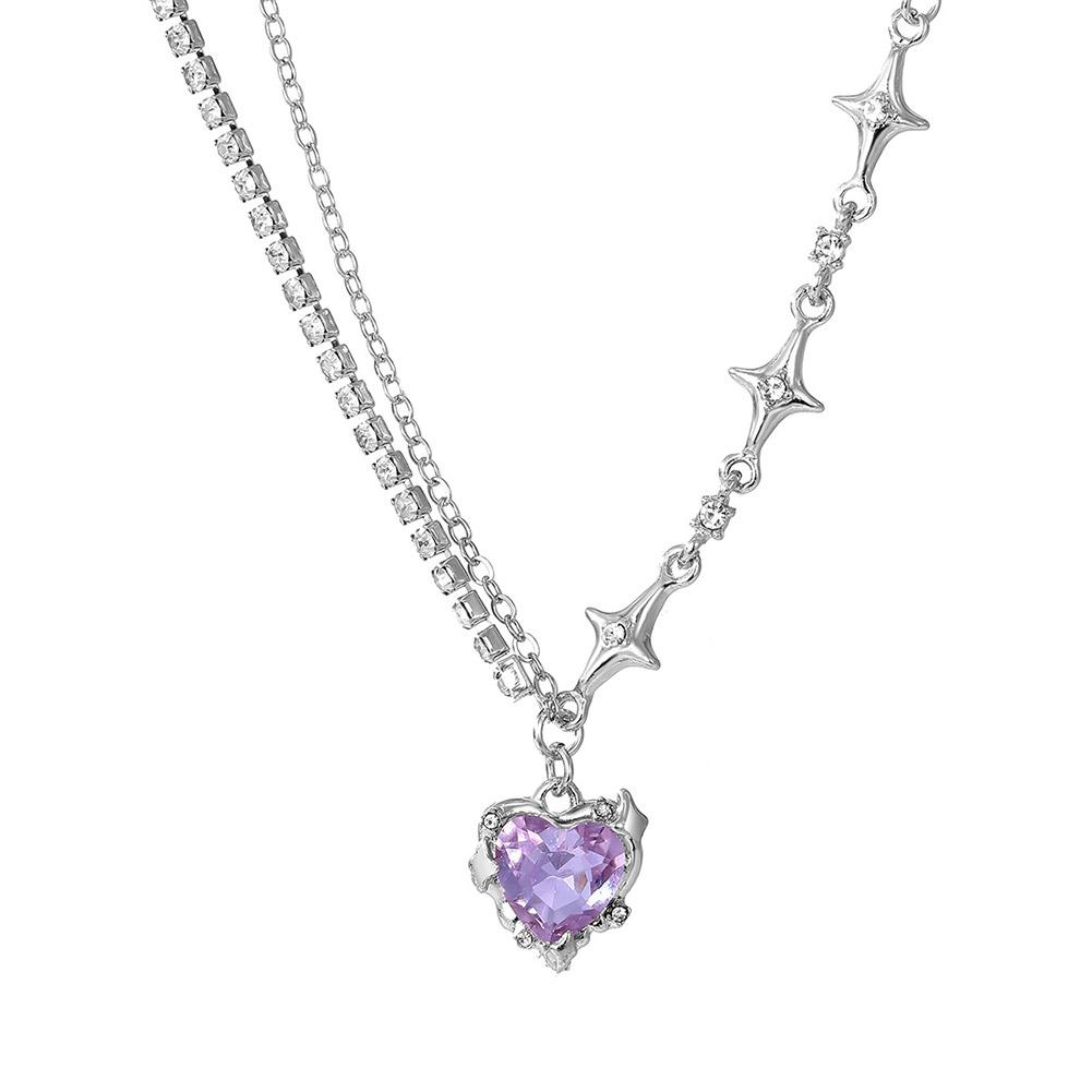 Sweet Cool Spice Girl Diamond Love Mang Star Necklace Necklace Wind Female Creative Fashion Des S8D2