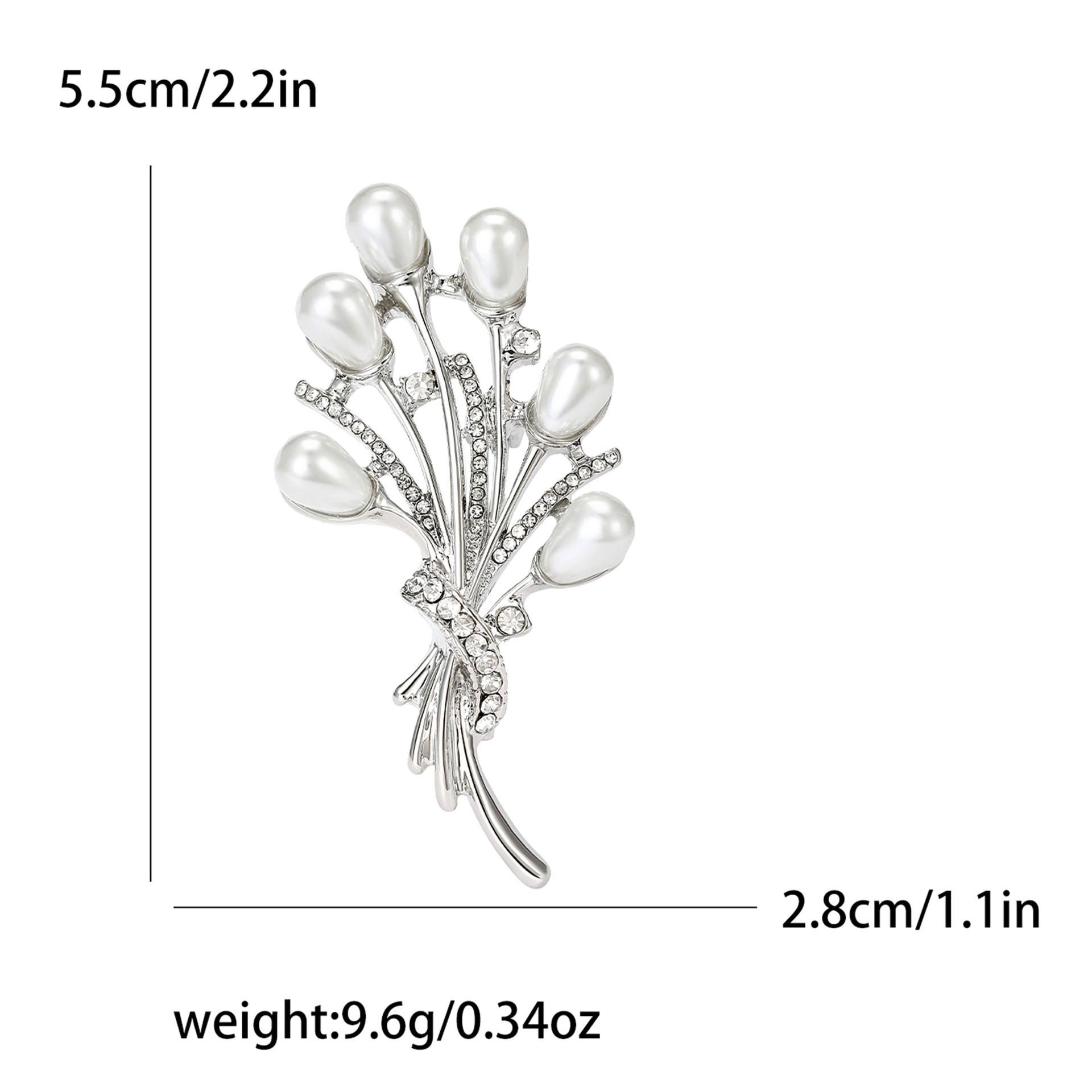 

Стильная и элегантная брошь-букет из пресноводного жемчуга для простого костюма, брошь-булавка в виде чонсама, аксессуары