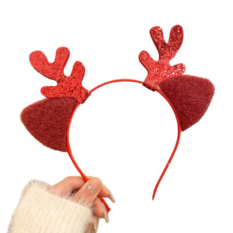 Mori Style Christmas Reindeer Antler Headband for Women & Children - Festive Hair Accessory
