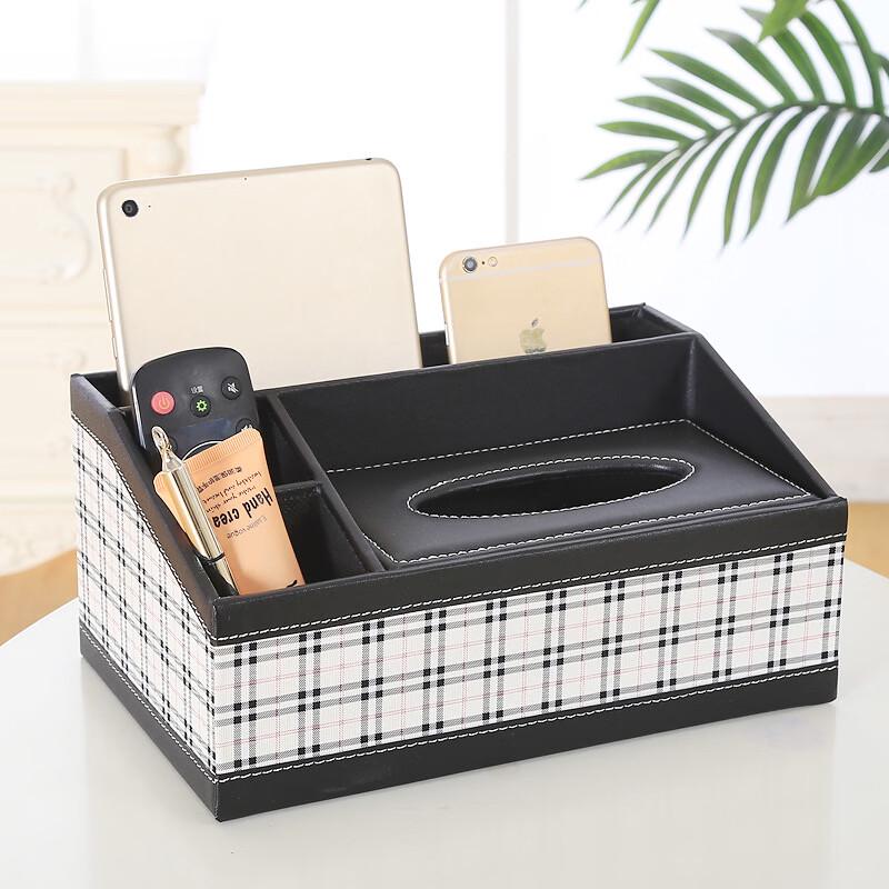 Leather Tissue Box & Desk Organizer Set (2-Pack)