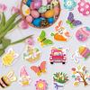 57PCS Cartoon Easter Decoration Paper Butterfly Bunny Chicken Wall Sticker Multicolor Flower Sheep