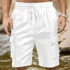 Herren Unifarbene Cargoshorts mit Kordelzug und lässigem Schnitt