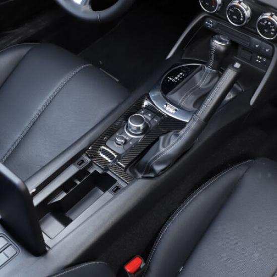 ABS Carbon fiber Center Console Multimedia Panel Cover Trim For Mazda MX-5 16-23
