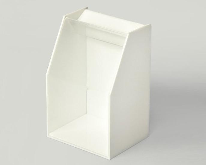 Acrylic sliding donation box with lock other [Width 12cm] (clear front, white)