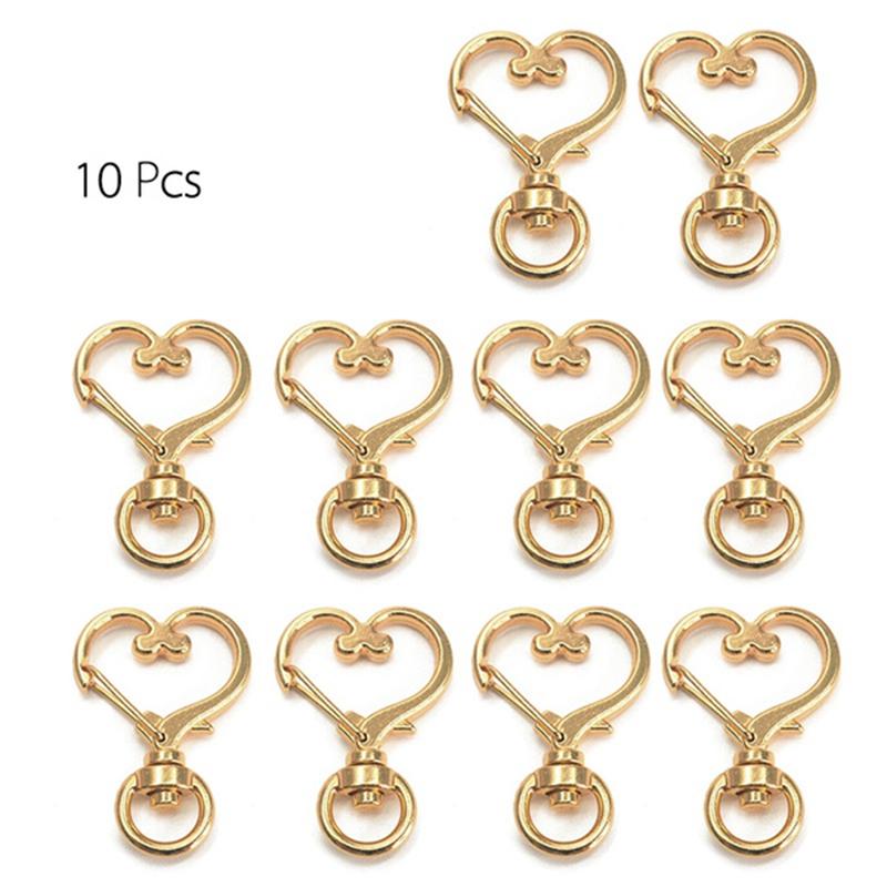 10 Stück Liebesherz Hohl Schlüsselanhänger Schlüsselring DIY Zubehör Karabinerverschluss