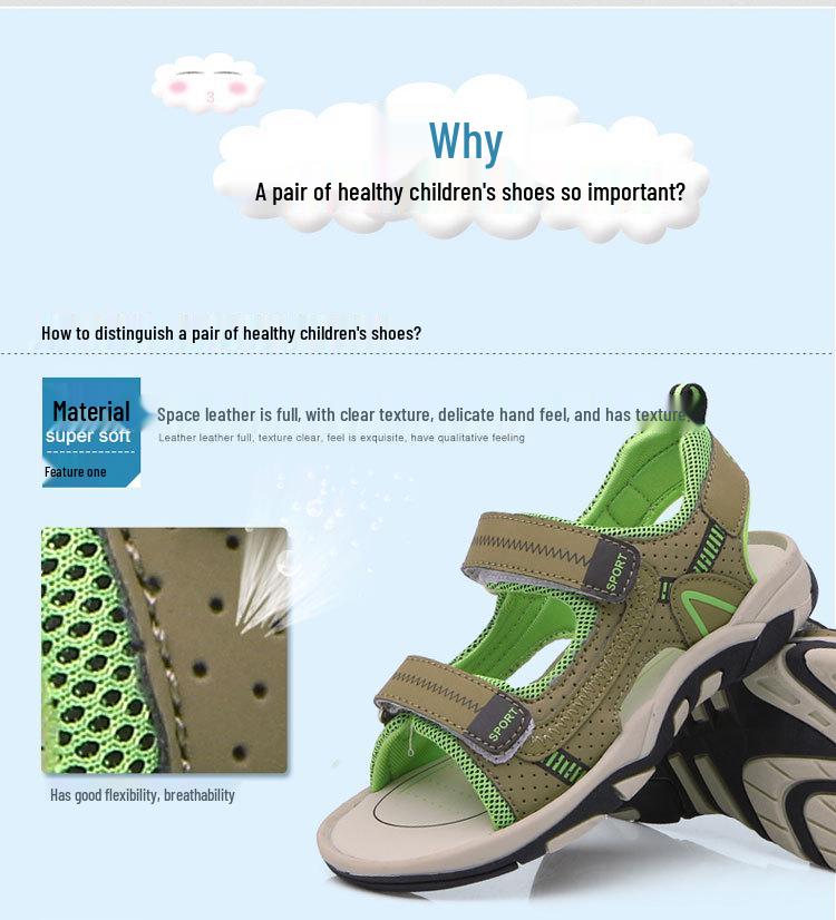 2022 Summer Boys' Cross-border Beach Sandals - Kids' Sandals for Primary and Secondary Students