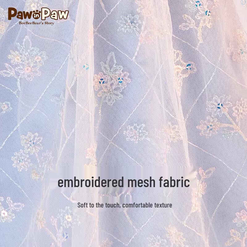 PawinPaw Girls' Cartoon Bear Mesh Princess Dress