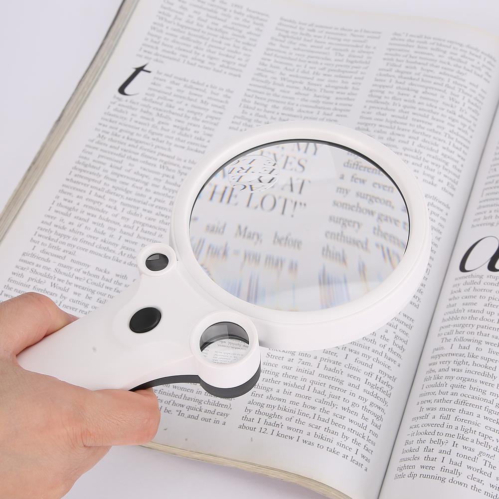 Handheld Magnifying Glass Reading Jewelry Repairing Magnifier with Counterfeit Detector