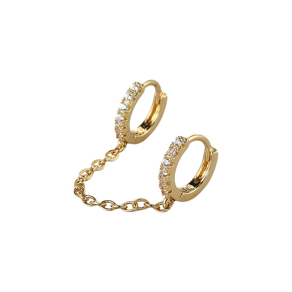 

ZHOUYANG Korean Single Piercing Earrings For Women 1pc Zircon Punk Small Ear Cuff Accessories Hoops Jewelry Wholesale KBE100