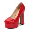 Super High Heels Damen Party Schuhe Nachtclub Sexy Damen Plateau Moderne Schuhe Blockabsatz 14cm Schwarz Weiß Pink Übergröße 42