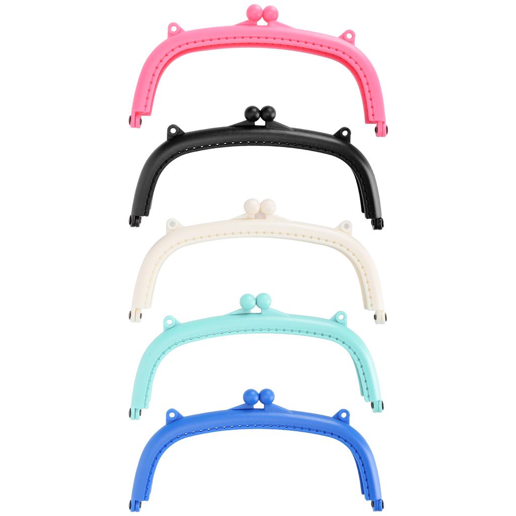 5Pcs Purse Frame Kiss Clasp Lock Colorful Curved Plastic DIY Bag Accessories 16cm