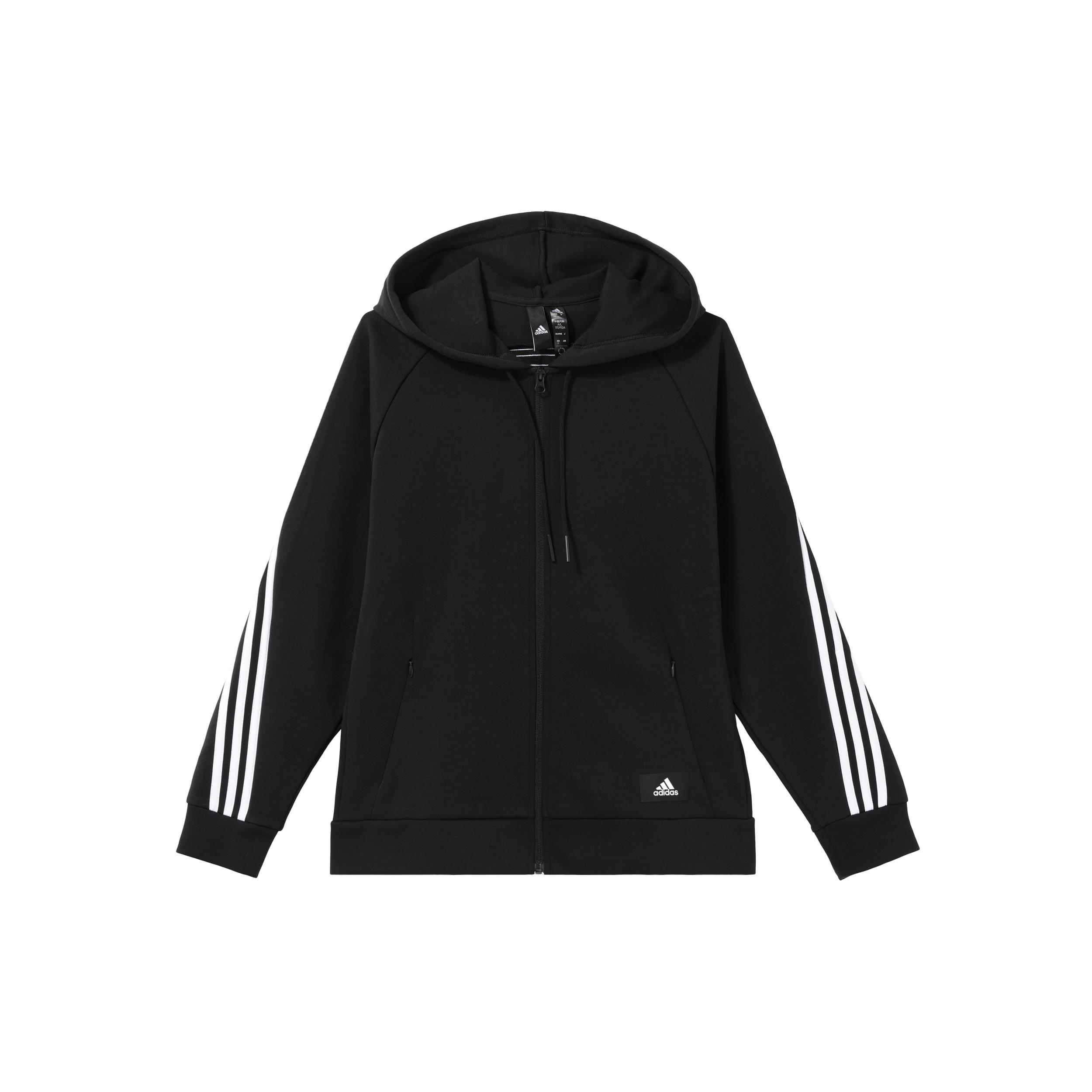 (WMNS) adidas Sportswear Future Icons 3-Stripes Hooded Track Top Black White Asia Sizing Women s H57287 XS