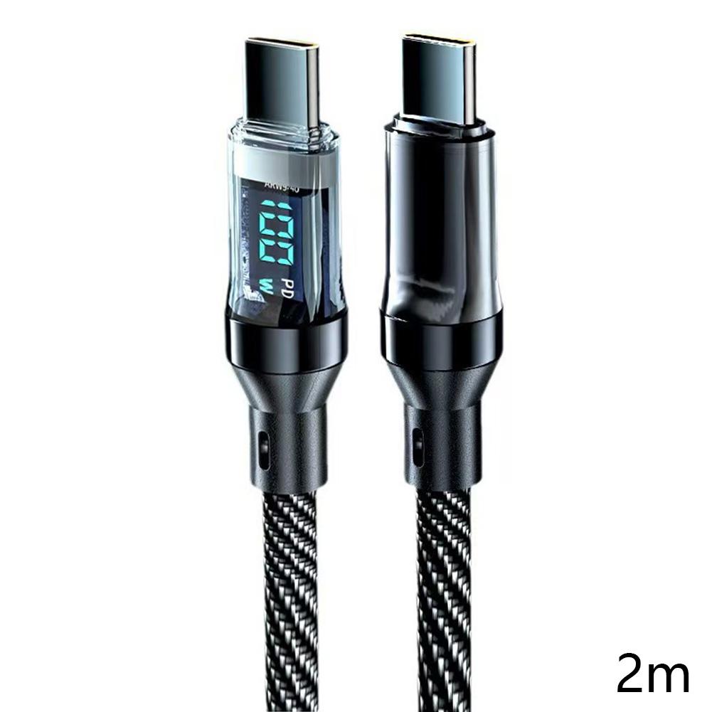 120W USB Type C Cable For Huawei Honor Xiaomi Samsung Super Charge Fast Charging USB C Charger Data Cable Wire Cord 2/1.5/1m