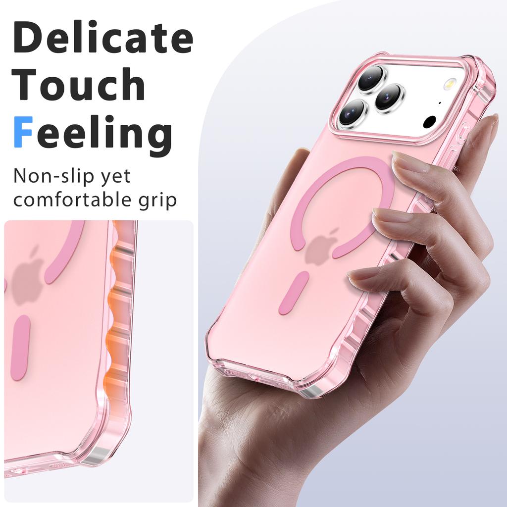 For iPhone 17 Pro Max Case Compatible with MagSafe Small Wavy Edge PC+TPU Phone Cover