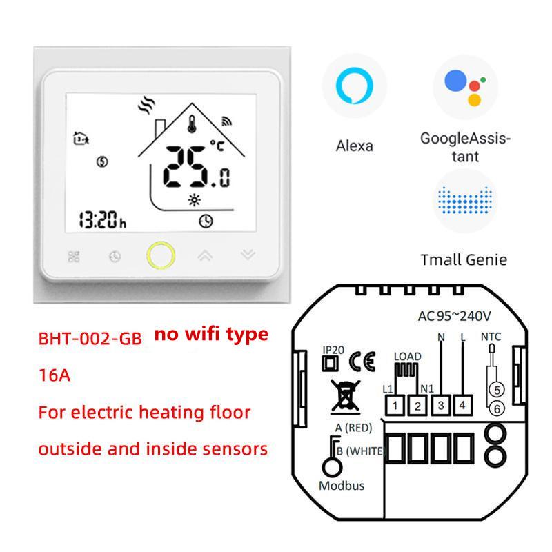 WIFI For Electric/Water/Gas Boiler Floor Heating Thermostat Smart Touch Screen LCD Display Temperature Controller with Alexa/Google Home