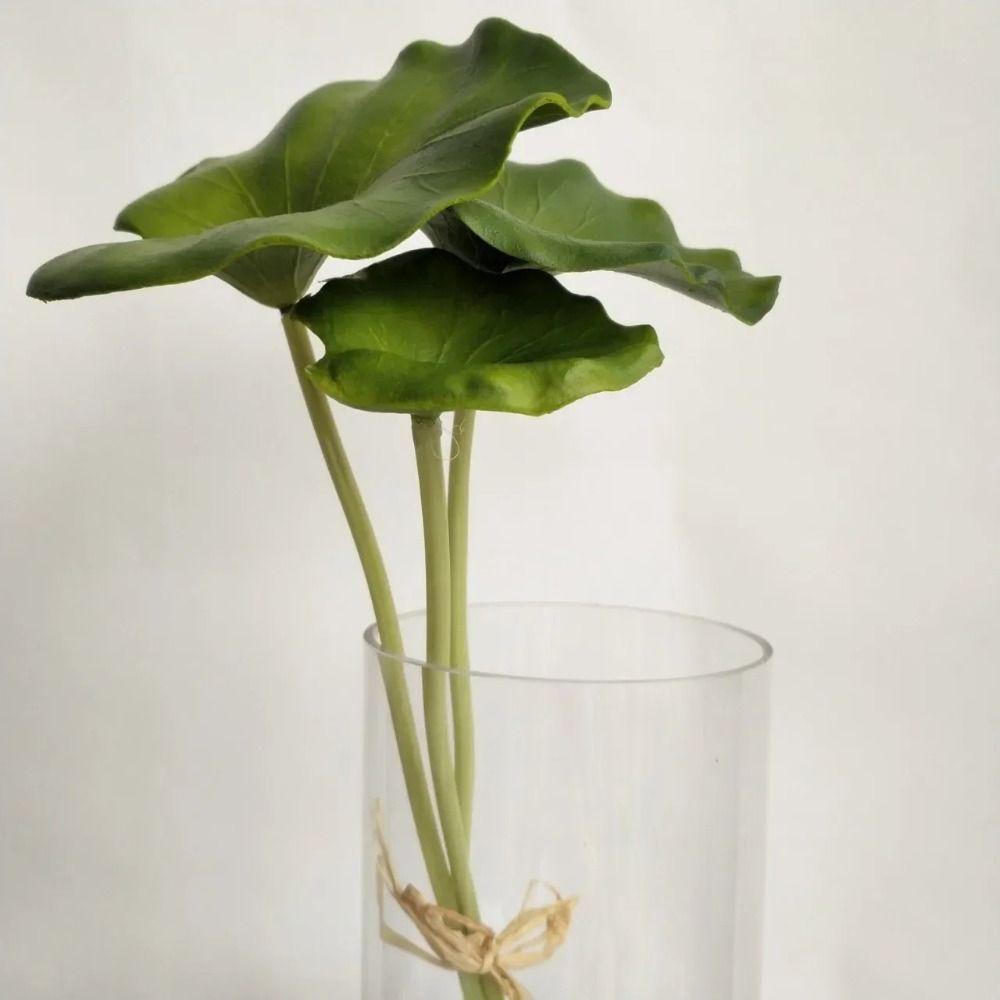 Handmade Simulation Lotus Leaf PU Fake Lotus Branch Artificial Lotus Home