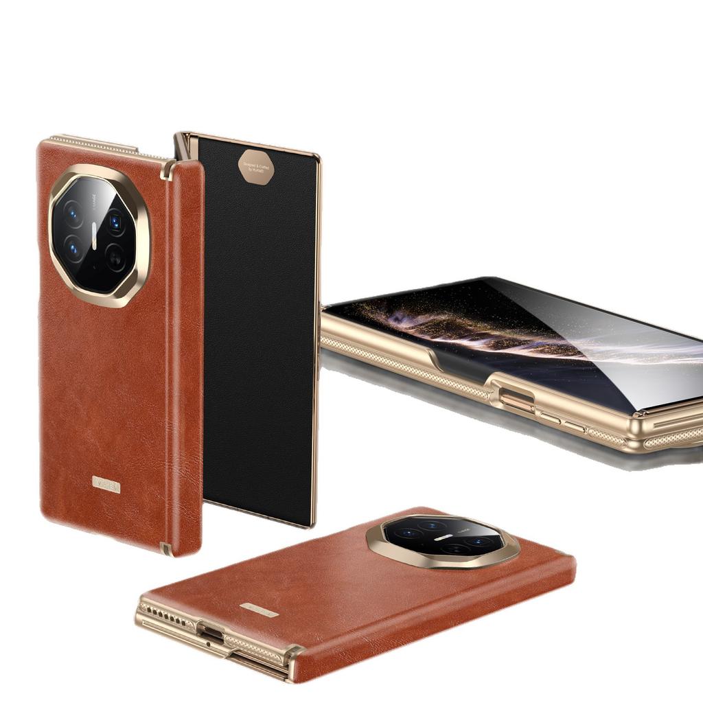 Applicable to Huawei mateXTS mobile phone case, high-grade oil wax leather, central axis hinge XT magnetic all-inclusive business protective case