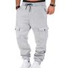 Men Winter Sweatpants Thickened Cargo Pants Warm Casual Baggy Trousers Drawstring Waist Jogger Pants for Work Street Daily Wear