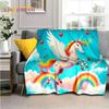 HD Unicorn Cartoon Cute 3D Dream Girl Blanket,Soft Throw Blanket for Home Bedroom Bed Sofa Picnic Travel Office Cover Child Gift
