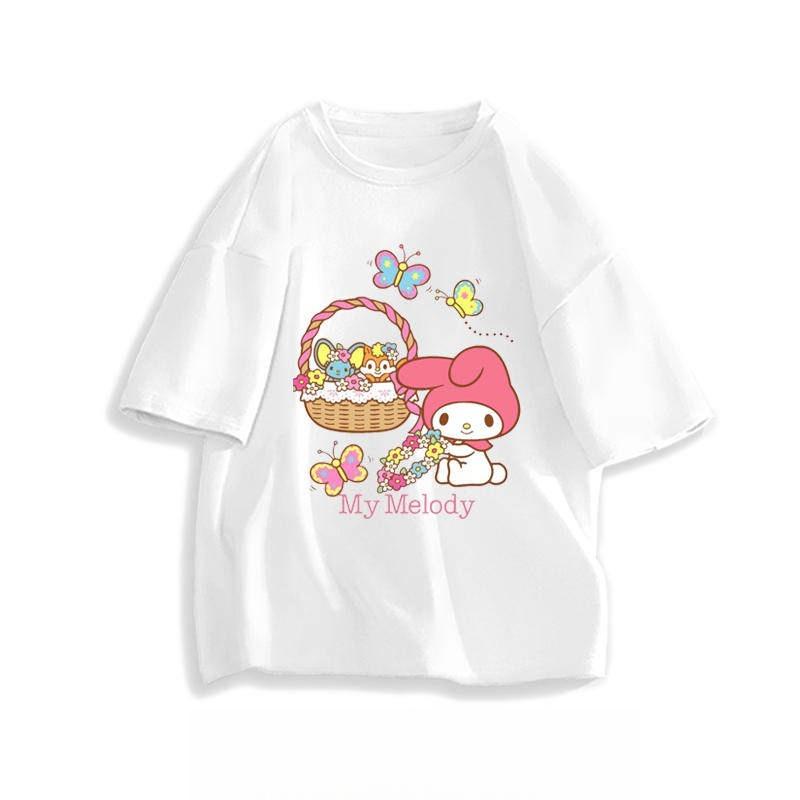 

Summer 2026 new childrens Tshirt melody graffiti cartoon print pure cotton breathable parentchild fashion short sleeve S