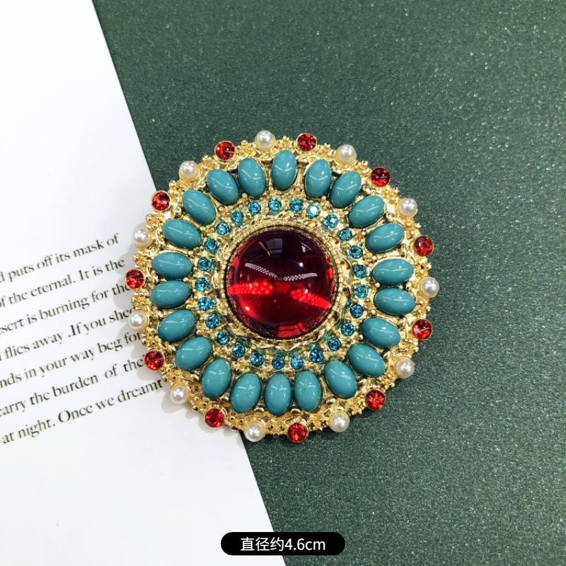 

Винтажная барочная вестерн антикварная брошь матовый золотой жемчуг корона суд булавка брошь аксессуары женщины