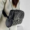 Womens Quilted Stitching Backpack With Chain Strap Trendy Street Style Daily Use Travel Bag