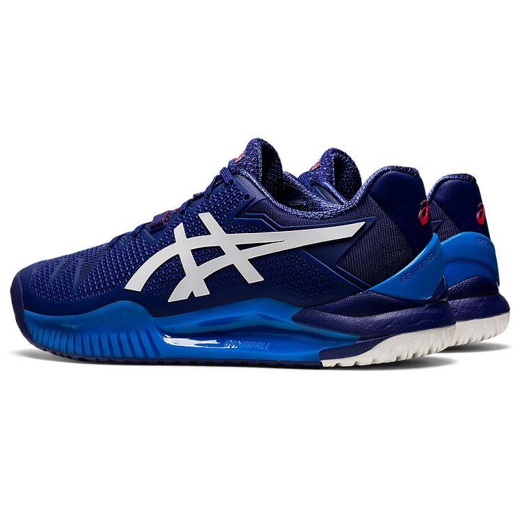 Asics Buty sportowe męskie Gel Resolution 8 Dive Blue Białe 1041A079-405