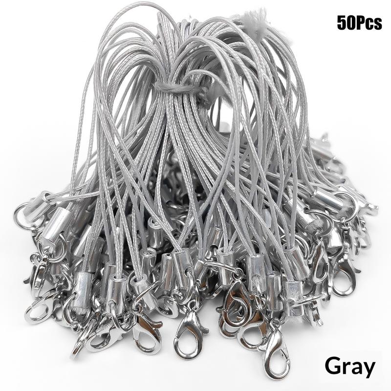 50Pcs Polyester Cord Lobster Clasp Cell Phone Lanyard Cords For Keychain Crafts Handmade Phone Rope Toys Diy Jewelry Making