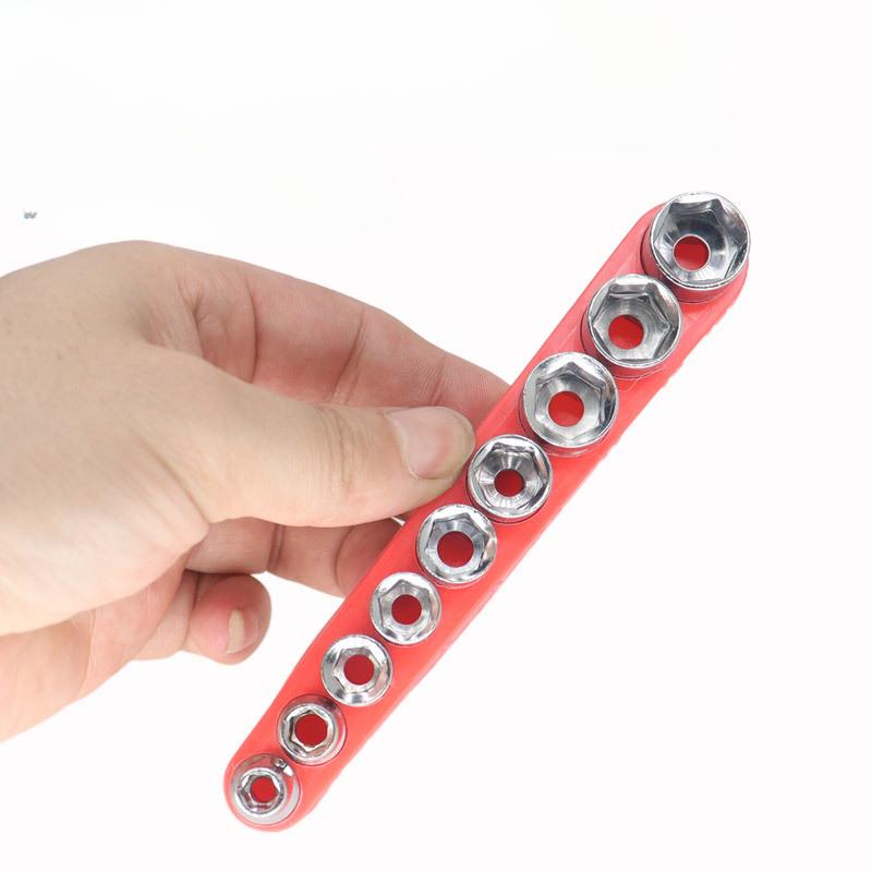 1set/9pcs 1/4 Xiaofei Sleeve 9-piece Sleeve Combination Set Screwdriver Electric Drill Accessories 5-13MM Micro-repair Multi-function