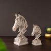 Modern Animal Sculpture Resin Miniatures Figurine Home Decoration Horse Head Statue  Entrance