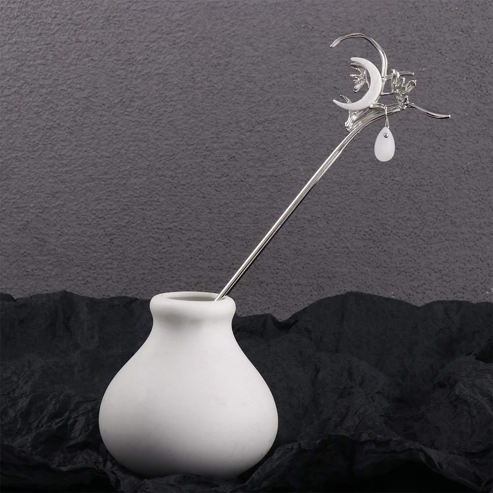 Fairy and Devil Wooden Cheongsam Moon Tassel Hanfu Hair Sticks Ancient Style Hairpin Ancient Headwear Chinese Style Headwear