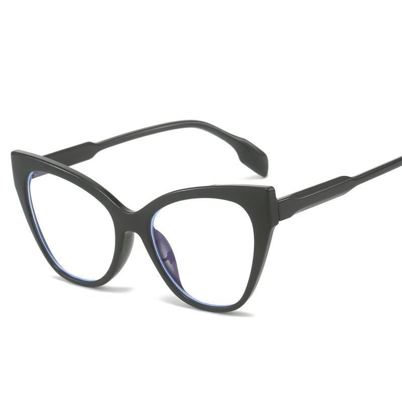 Women Cat Eye Optical Eyeglasses Blue Light Blocking Prescription Glasses Retro Fashion Contrasting Flat Light Eyewear