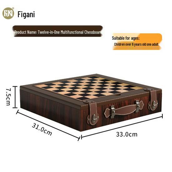 

Многофункциональный деревянный игровой набор 12-в-1 для детей: Шахматы, Гомоку, Людо, Шашки – Развивающая игрушка и летний подарок