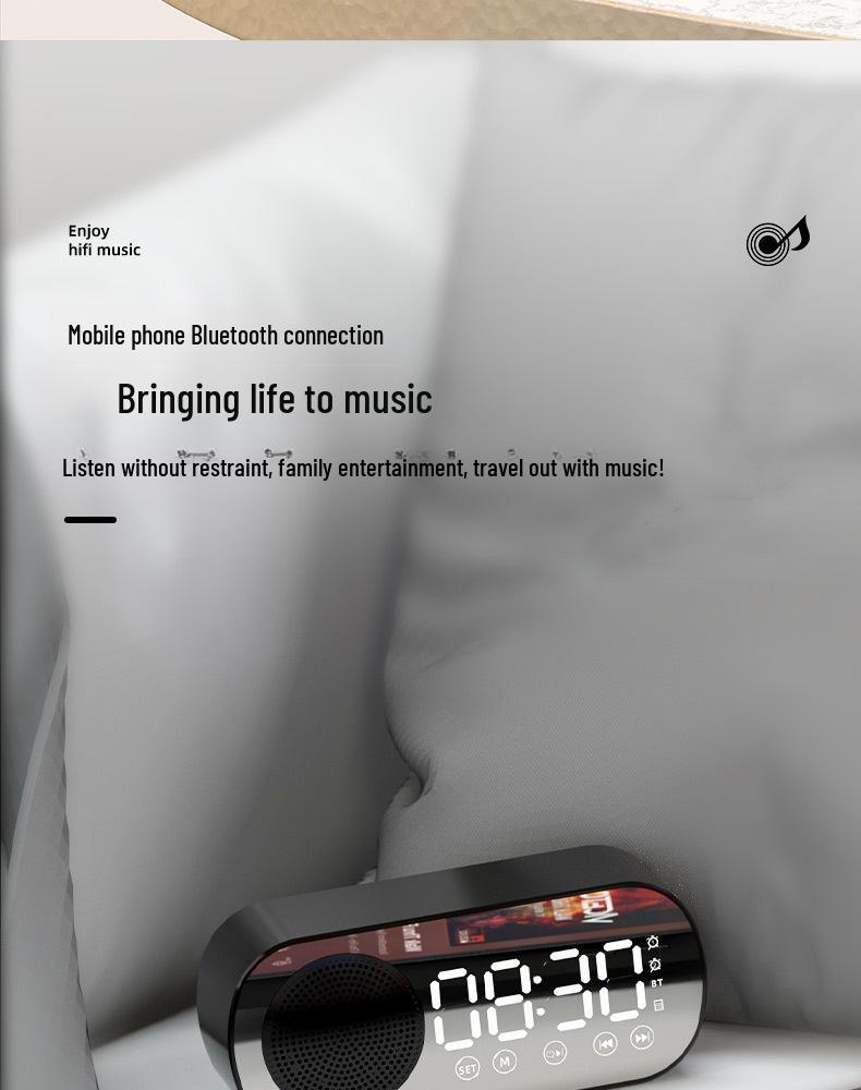 Bluetooth Alarm Clock Speaker with Heavy Bass and Smart Features