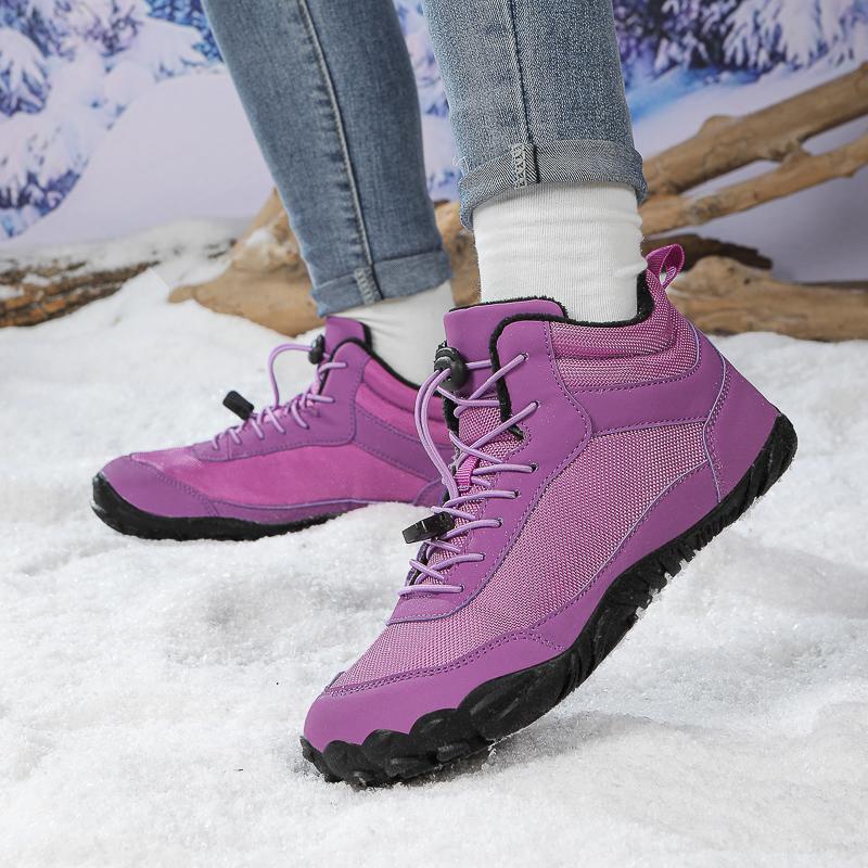 Warm Snow Boots Fashion High-top Winter Walking Shoes Men Women Plush Warm Cotton Shoes Non-slip Outdoor Hiking Sneakers