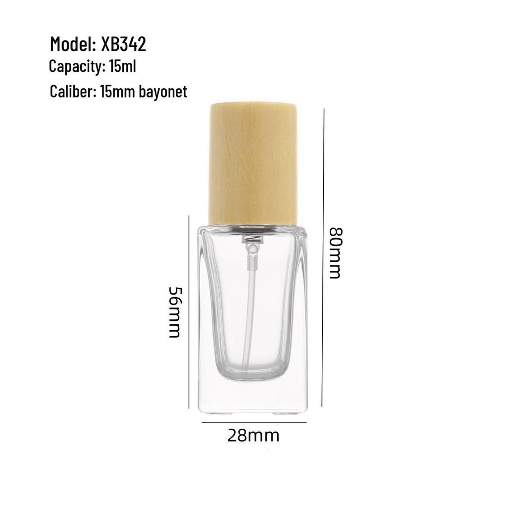 30ml Transparent Square Glass Perfume Bottle with Rounded Corners and Fine Mist Spray