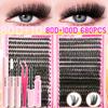 JOAMY New Package Pre Glued Cluster Lashes Long Lasting 0.05 0.07 Press On Bottom Lashes Diy Clusters Lashes Kit