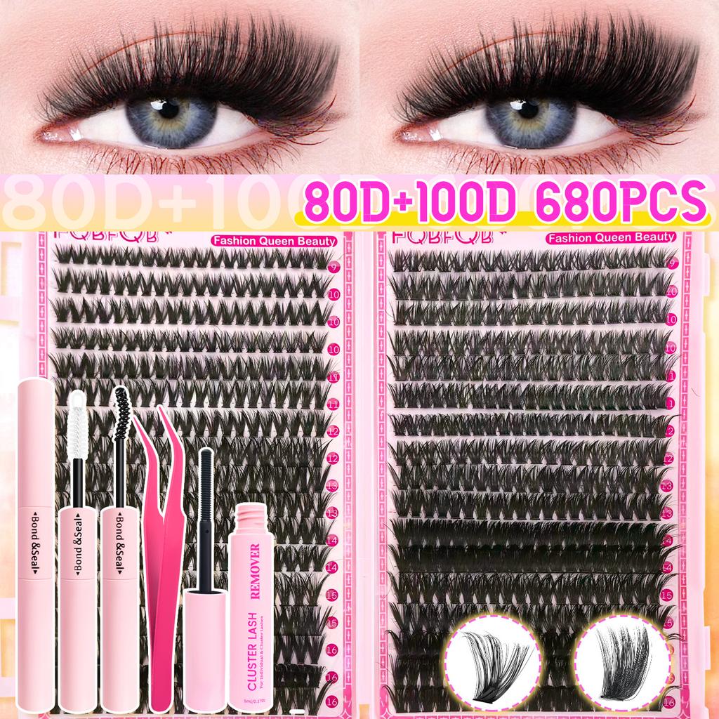 JOAMY New Package Pre Glued Cluster Lashes Long Lasting 0.05 0.07 Press On Bottom Lashes Diy Clusters Lashes Kit