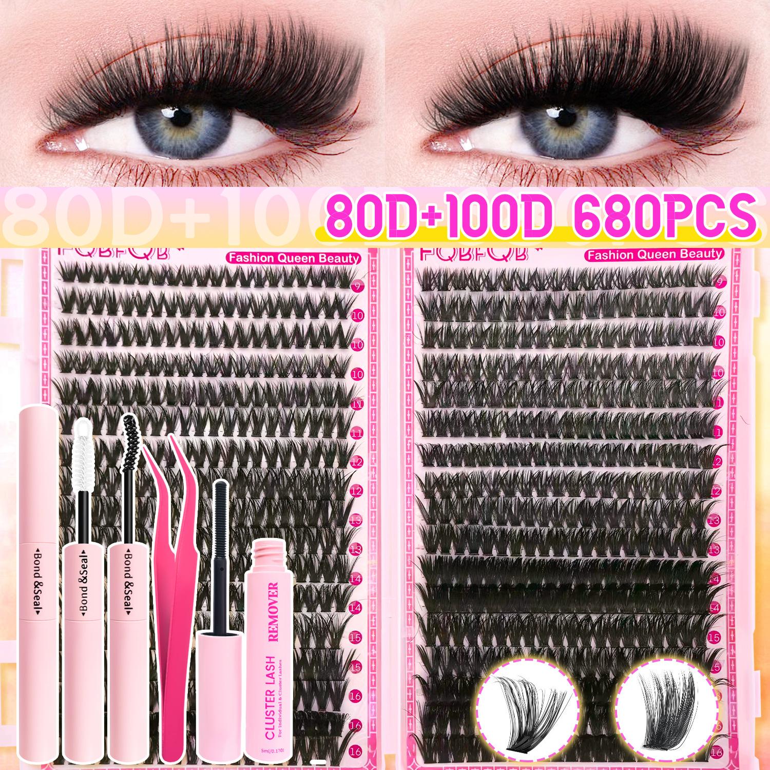 JOMAY Natural DIY Lash Cluster Kit Custom Logo Cluster Lashes C D Curl New Package Soft Cluster Lashes Lash Tweezers&Crisscross&Mix чёрный