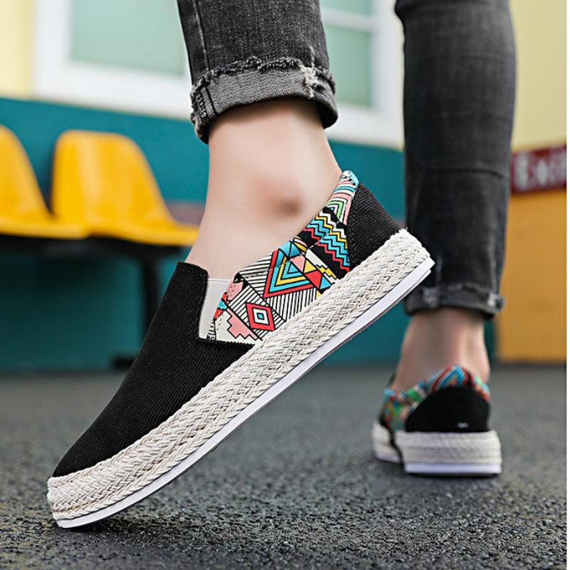 Pánské plátěné ležérní nazouvací boty Pánské vulkanizované boty Protiskluzové Módní rybářské boty Pohodlné Zapatos Para Hombres