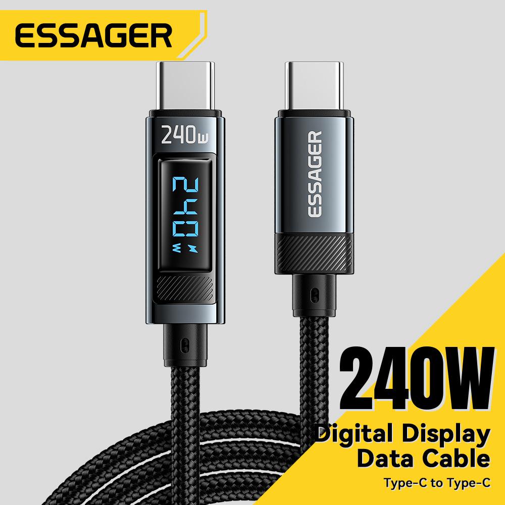 

Essager 240W USB Type C To USB C Cable 100W PD 3.1 Fast Charging Charger Wire For Macbook Pro Xiaomi Samsung Laptop USBC Cord 2M 2m